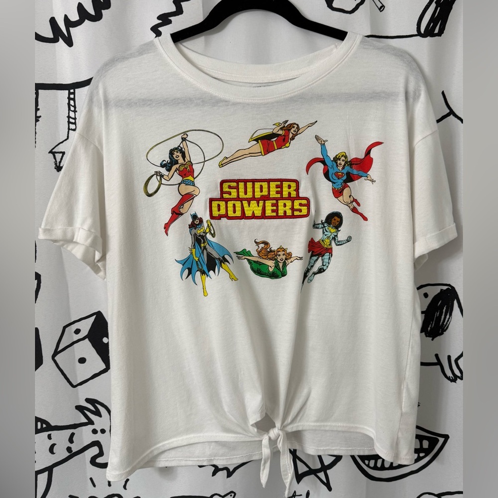 Super Powers White Graphic Tee L (11-13)